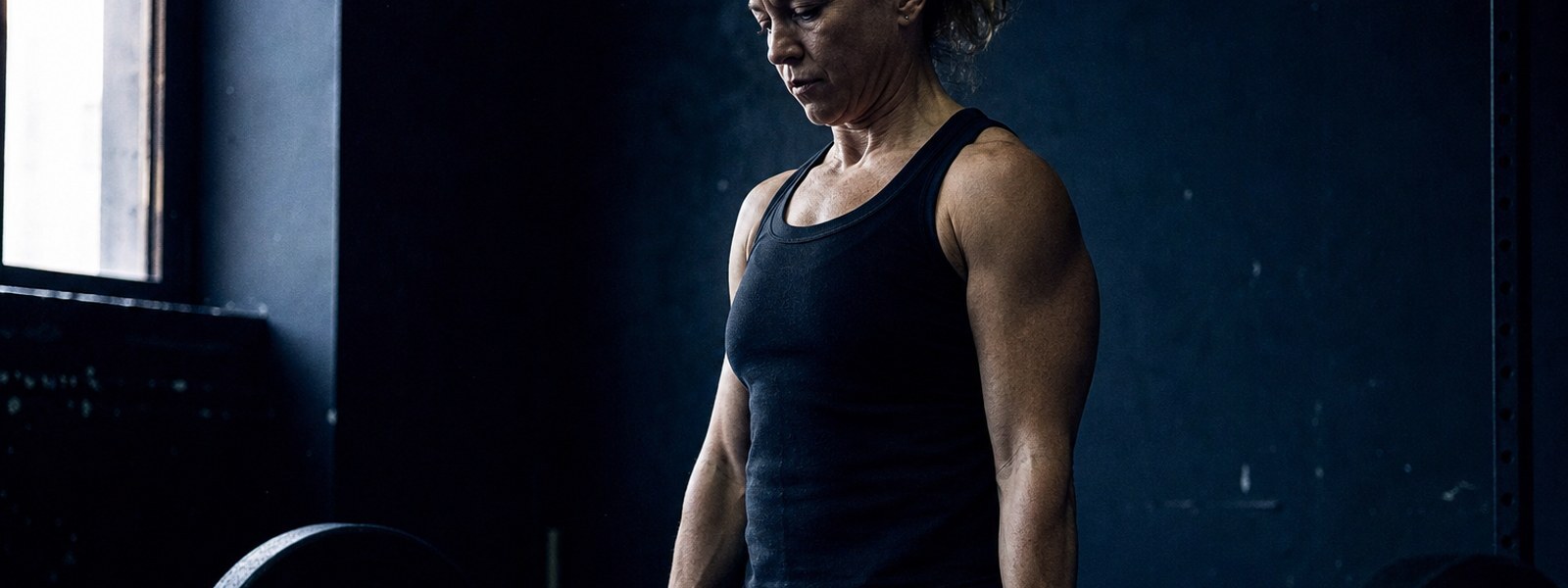Woman in her forties training