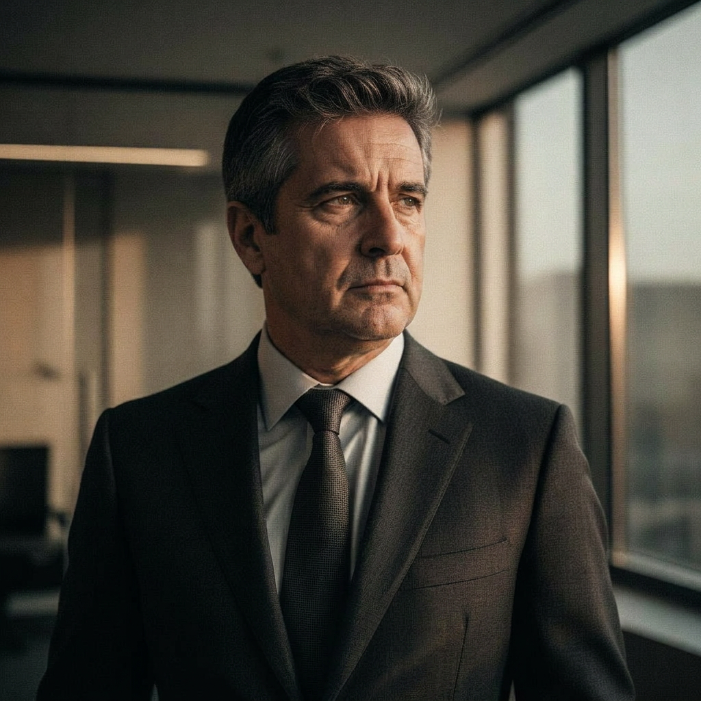 Executive in suit in modern office